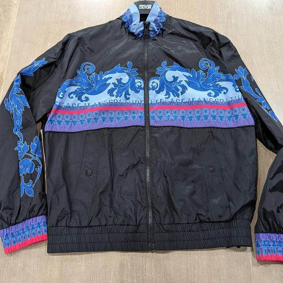 Mens Versace Jeans Couture 50D Placed Animalier Track Jacket Space 48 US M - Picture 1 of 7